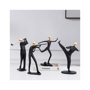 Figurine Sportive Créative Nordique en Résine Dorée, Style Artificiel Doux, pour Salon, Nouvelle Maison, Meuble <span class=keywords><strong>TV</strong></span>, Bibelot Weixun - Product Image 2