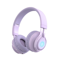 Bahan Lembut Ramah Kulit Pink Ungu Aprikot Sejuk Bernapas Ringan Lucu Headphone Anak-anak