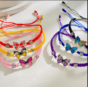 Go2boho verstellbarer Knoten Schmetterling Armband Hand gewebte Schleife Hot Sale Emaille Farbe Geschenk für Frauen Paare Freunde - Product Image 2