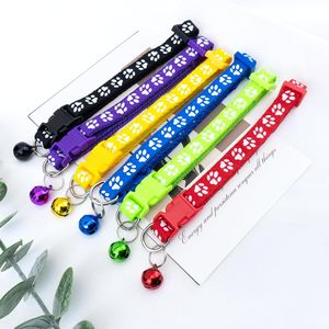 Collar de nailon ajustable multicolor con estampado de huellas de gato al por mayor - Product Image 6