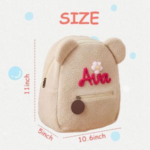 Peluche personnalisée pour enfants, sac à dos en peluche mignon personnalisé avec nom brodé, sac à bandoulière, cadeau de rentrée scolaire - Product Image 3