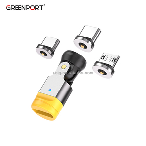 A01T2อะแดปเตอร์540แบบหมุนได้3 in 1, อะแดปเตอร์ชาร์จแม่เหล็กอเนกประสงค์สำหรับ iPhone Samsung Xiaomi - Product Image 1