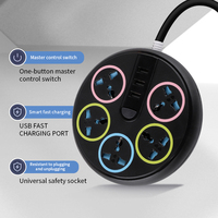 Multiprise murale intelligente avec protection contre les surtensions, 4 prises AC, 2 ports USB-A, 1 port USB-C, indice de protection IP11, pour usage domestique