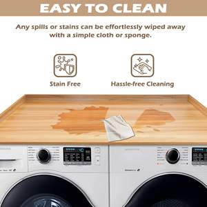 Große Bambus Holz Waschmaschine Trockner Arbeits platte für Waschküche Organisation auf der Maische Maschine Arbeits platte - Product Image 3