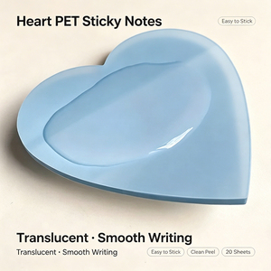 Heart Shaped PET Sticky <b>Notes</b> Colorful Page Markers Easy to Write Clean Peel Multiple Colors - Product Image 5
