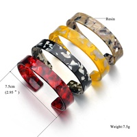 Nouveau bracelet manchette Jachon en acétate écaille de tortue, bracelets en acrylique, bracelet en celluloid imprimé léopard, accessoires de mode pour femmes
