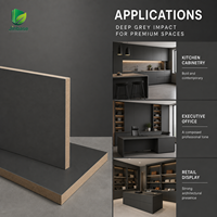 Panneau MDF en placage de bois gris Skyline, moderne, écologique, résistant à l'humidité, avec surface mate anthracite profonde