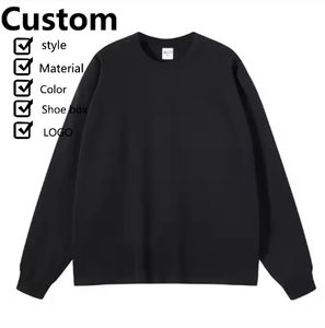 Logotipo personalizado 385 GSM 100% Camiseta de algodón Oversize Heavyweight Tee Cuello redondo Camisetas de manga larga para hombres - Product Image 2