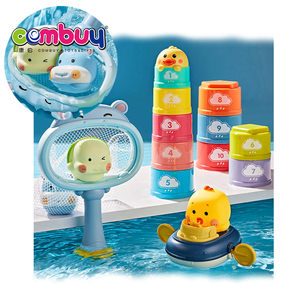 Hippo Fishing Net <strong>Wind</strong> <strong>up</strong> Boat Game Bathroom Stacking Cup Animals <strong>Bath</strong> <strong>Toys</strong> Baby - Product Image 1