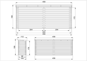 Timbela M203 Cobertizo de leña de madera para exteriores Capacidad de 4m2 Muebles de jardín duraderos Presión Naturaleza Dimensiones W458 X L112 X H199 cm - Product Image 5