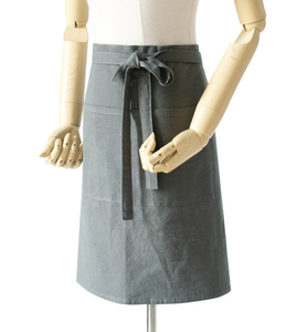 Tablier de serveur semi-court en coton personnalisé, anti-salissures, avec plusieurs couleurs et poches - Product Image 3