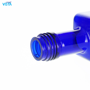 VISTA Wholesale 250ml 500ml 1000mlラウンドスクエアカスタムコバルトブルースプレーブルーガラスボトル酒用ウォータージュースクルーエオイル - Product Image 5