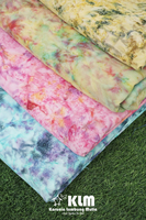 Tissu en coton de haute qualité de poids moyen avec couleur verte tie dye d'Indonésie prêt à expédier en gros