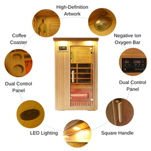 غرف ساونا كهربائية حديثة للاستخدام الداخلي والخارجي، مصنوعة من الخشب، بطيف كامل من الأشعة تحت الحمراء، قابلة للتخصيص بأحجام مختلفة، مناسبة للاستخدام في الشقق - Product Image 3