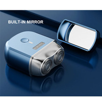 Mini rasoir électrique USB portable, étanche, double tête de rasoir, rechargeable par USB, tondeuse à barbe pour homme, utilisation humide et sèche