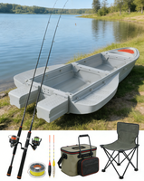 Bateau de pêche pliable en PE, compact et polyvalent, avec fonction de dérive, pour 4 à 6 personnes
