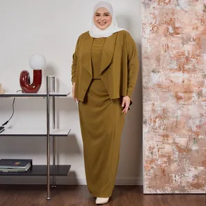 Marque locale malaisienne, ensemble élégant et formel en 3 pièces, robe longue à manches longues de style musulman modeste pour femmes, tenue de bureau quotidienne - Product Image 4
