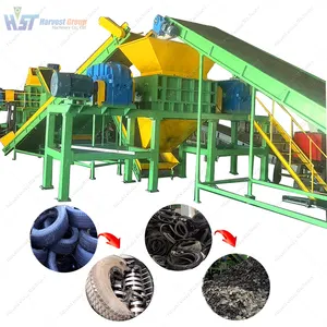 Hoàn toàn tự động chất thải lốp tái chế cao su hạt lốp Shredder máy móc đôi móc vẽ máy cao su máy nghiền