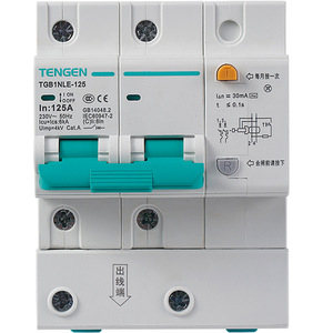 Disjoncteur d'air Tengen Tgb1nle-125 125a 230v avec protection contre les courants résiduels pour usage domestique - Product Image 1