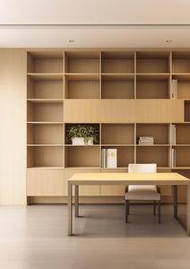 Bureau d'ordinateur et rangement pour livres combinés sur mesure |   Meubles en bois massif à aménagement flexible pour bureau de condo - Product Image 3