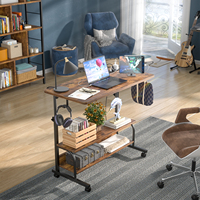 Bureau d'étude réglable en hauteur en bois simple, table d'appoint de chevet pour dortoir, table d'écriture mobile en MDF pour ordinateur de bureau