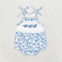 Vêtements d'été pour enfants, ensembles de shorts brodés de tortues bleues, ensembles assortis pour frères et sœurs, pour bébés, filles et garçons