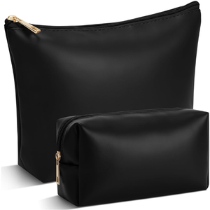 Ensemble de trousses de toilette en PU de taille moyenne, organiseur de maquillage portable avec fermeture éclair, design minimaliste - Product Image 2