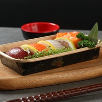 Vente en gros de barquettes à sushi écologiques jetables biodégradables résistantes en papier kraft, boîte carrée pour l'emballage de plats à emporter
