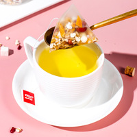 Thé aux herbes parfumé à la pêche aux cinq doigts, avec écorce d'orange, jujube rouge, sarrasin, gorgon et graines de coix, thé en sachet, boîte de thé