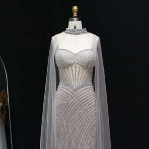 ชุดราตรีทรงเมอร์เมดพิมพ์ลายดอกไม้ 3 มิติ หรูหรา รุ่น LSZ070 ประดับขนนก สำหรับงานเลี้ยง - Product Image 2