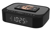 Dual Alarm LED-Anzeige Digital PLL FM Radio Clock USB-Anschluss Modernes Design Kunststoff Drahtloser Lades ch reibt isch Hotel Verwenden Sie Snooze