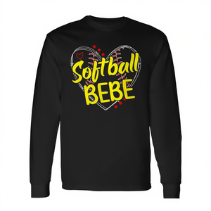 T-shirt à manches longues Softball Bebe Heart pour les joueurs de softball - Product Image 2