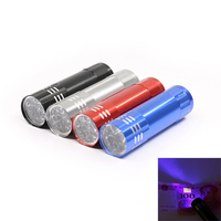 Senter uv mini led 9 led uv multifungsi, lampu senter 365 nm portabel aluminium Aloi multifungsi
