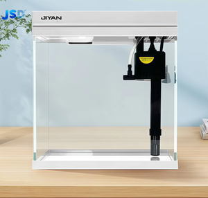Aquário de Vidro Ultra Claro JSD Jinjing com Filtro 3 em 1, Luz LED, Bomba Silenciosa e Porta de Alimentação para Casa e Escritório - Product Image 1