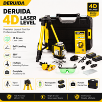 Niveau laser vert 4D à 16 lignes, auto-nivelant à 360°, haute précision, laser rotatif à lignes croisées avec télécommande pour la construction