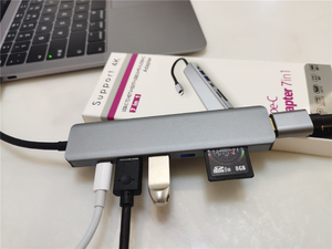 Adaptateur Hub <span class=keywords><strong>USB</strong></span> Type <span class=keywords><strong>C</strong></span> 7 en 1, station d'extension double <span class=keywords><strong>USB</strong></span> Type-<span class=keywords><strong>C</strong></span> pour MacBook Pro, HDMI 4K, <span class=keywords><strong>USB</strong></span> 3.0, lecteur de carte <span class=keywords><strong>SD</strong></span>/Micro <span class=keywords><strong>SD</strong></span> - Product Image 6