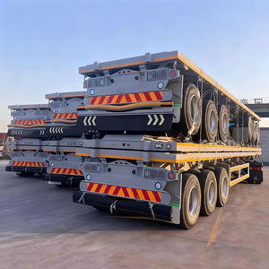 รถพ่วงพื้นเรียบสำหรับ40ft 2 3 4เพลา60ตัน80ตันรถเทรลเลอร์บรรทุกตู้คอนเทนเนอร์ - Product Image 2