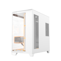 AntarcChill White Gaming ATX Desktop Table Computer Case Mid Tower with 7 Fans Full View Tempered Glass Fish Tank Fashion