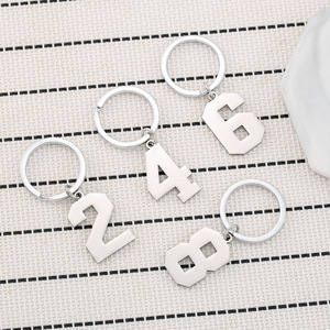 พวงกุญแจสแตนเลสชุบไฟฟ้ารูปตัวเลข 0-9 ขายส่ง สำหรับทำป้ายห้อยกระเป๋า ป้ายห้อยรถ พวงกุญแจ<span class=keywords><strong>โทร</strong></span>ศัพท์ - Product Image 2