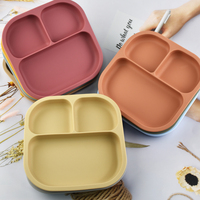Vaisselle bébé en silicone personnalisée anti-fuite, qualité alimentaire, pour le stockage des aliments, compatible céramique, sûre pour les repas des enfants