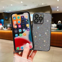 Coque de téléphone coréenne pas chère faite à la main avec strass 3D scintillants et protection d'objectif pour Samsung A33 S23 21