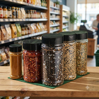 Bouteille à épices en plastique de 100 ml, 230 ml, 250 ml, 300 ml, 360 ml pour poivre, sauce, condiments, flacon de 12 oz en PET pour herbes et épices de cuisine