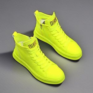 Trendy Men High <b>Top</b> Sneakers Korean Style Casual Board Shoes Height Increasing - Product Image 2