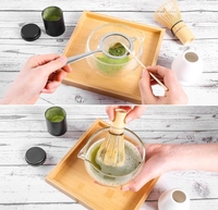 Bol à matcha en verre de style japonais fait main de 400 ml avec bec verseur, personnalisable, pour la cérémonie du thé vert matcha de style japonais