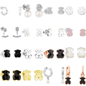 Pendientes Touses Dainty Bear Outline, Chapados en Oro, Hipoalergénicos, Joyería Fina de Primera Calidad, Pendientes para Uso Diario - Product Image 2