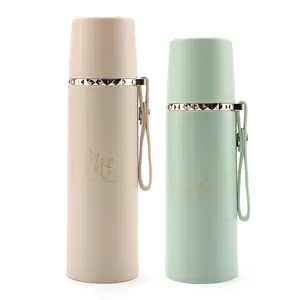 12OZ Double Wall Travel Vacuum Insulated Stainless Steel Thermos Sports Drinking Water Flask With Rope