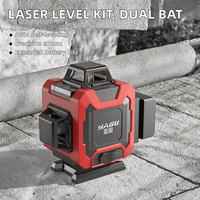 Kit de niveau laser à faisceau vert, niveau laser rotatif auto-nivelant, double batterie, trépied, boîtier en plastique et en aluminium