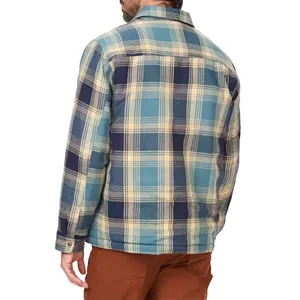 Mới Đến 100% Bông Người Đàn Ông Quá Khổ Kiểm Tra Sọc Flannel Áo Sơ Mi Người Đàn Ông Áo Khoác