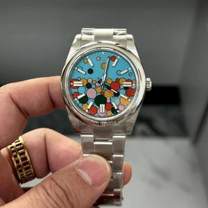 Montre Classique Bleue Drioshipping en Acier Inoxydable, Automatique, Mécanique, Étanche, Multifonctionnelle, Design Élégant - Product Image 1