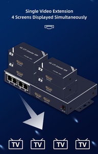 Répartiteur <span class=keywords><strong>HDMI</strong></span> 1x4 HD 1080P, 1 émetteur vers 4 récepteurs, boîtier métallique, transmission 60m sur câble UTP <span class=keywords><strong>RJ45</strong></span> - Product Image 4